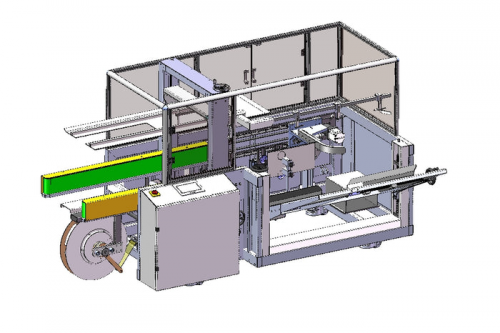 Water-activated Gummed Tape Case Erecting and Case Sealing Integrated Machine