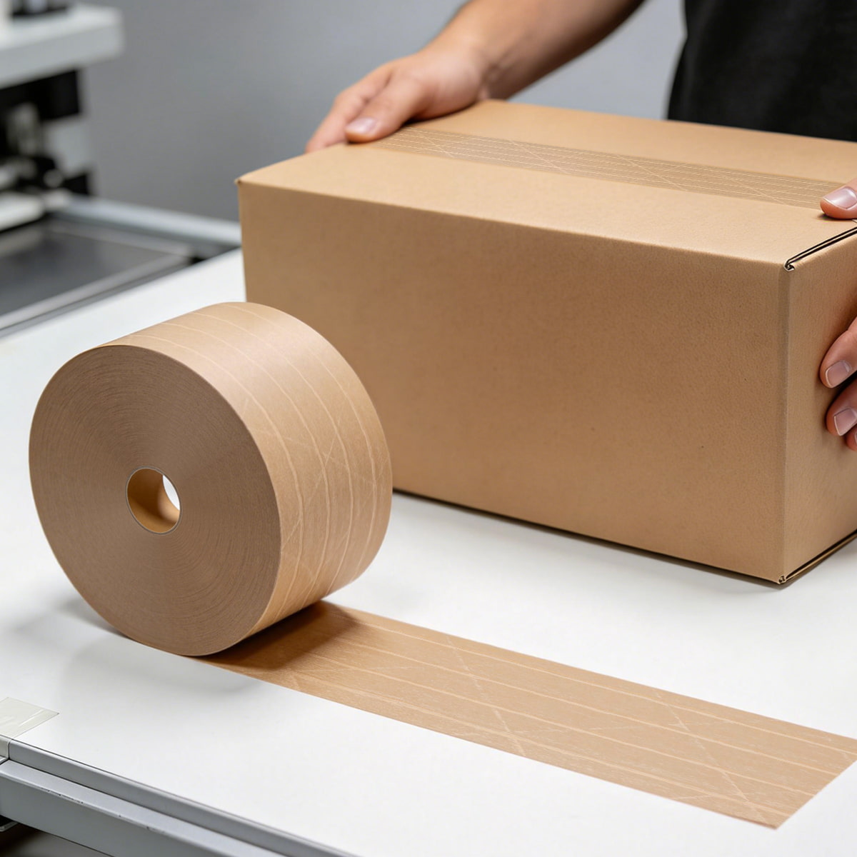 Auswahl des verstärkten, wasseraktivierten Klebebands JLN-3140 für die Standard-Kartonversiegelung