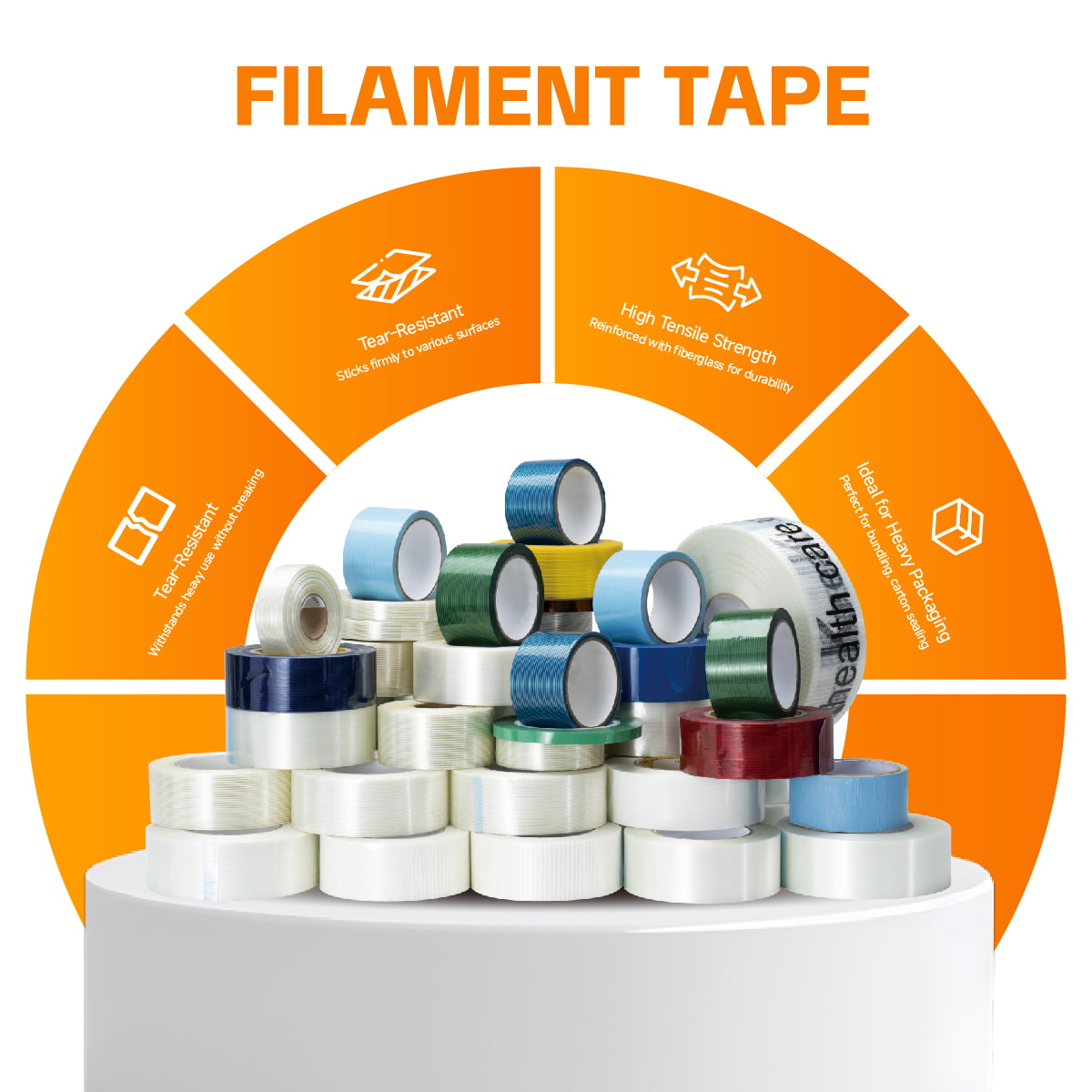 Heavy-Duty Sealing Starts with Filament Tape - High tensile strength. Stable structure. 