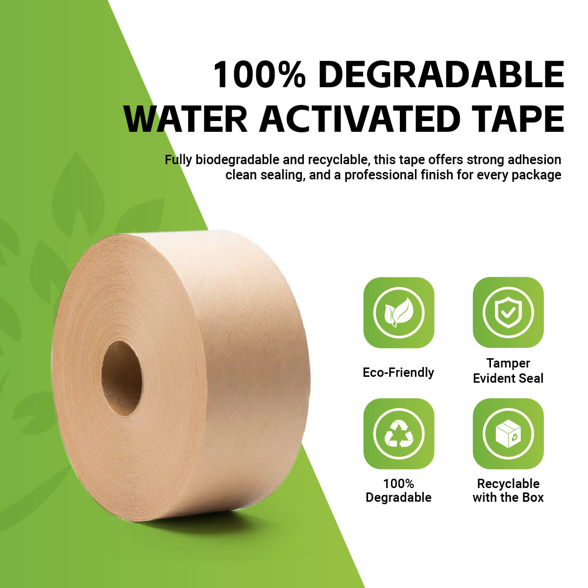 100% Biodegradable Water-Activated Tape: A Core Material for Sustainable Packaging